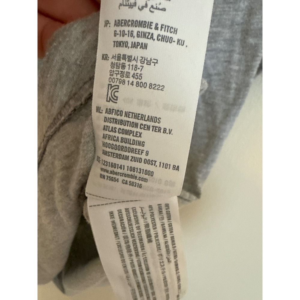 Abercrombie & Fitch Mens Muscle Fit Graphic T-Shirt Grey Blue EST 1892 XXL - Picture 7 of 7